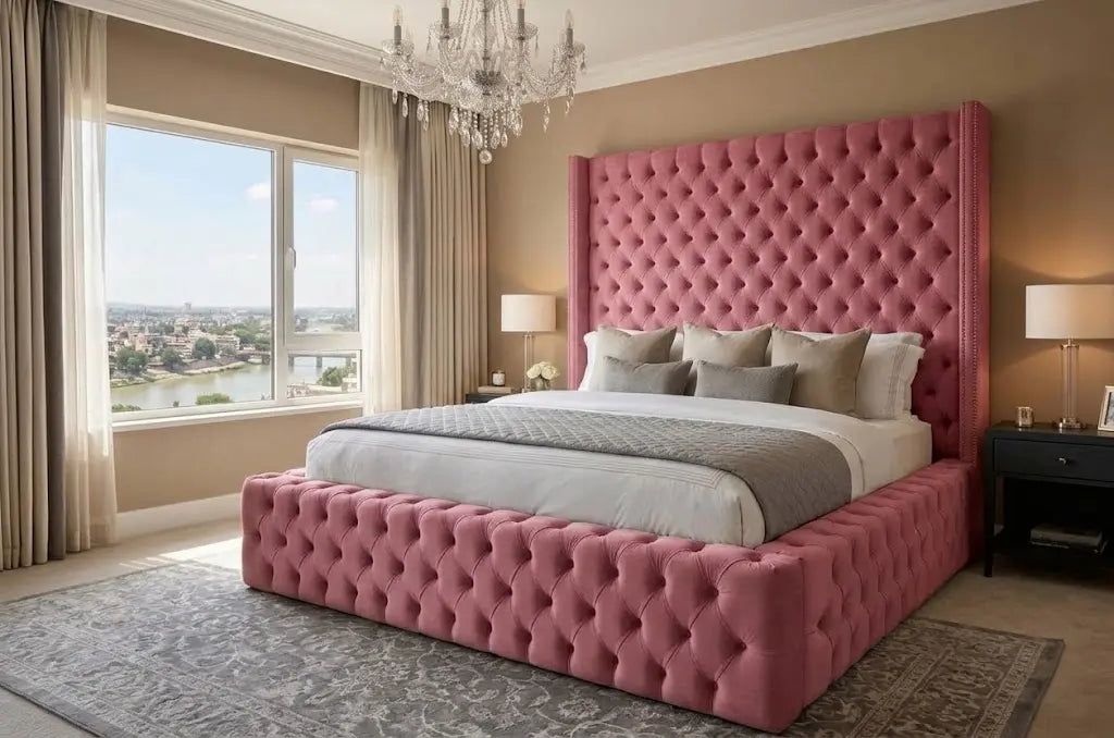 alexa qiub teddy Bed – Premium Teddy Fabric Bed Frame | Single, Double, Queen & King Size | Soft Padded Headboard & Luxury Modern Bedroom Furniture