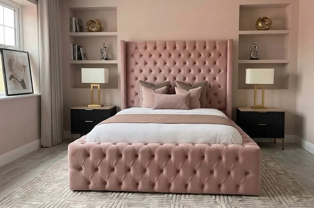 alexa qiub teddy Bed – Premium Teddy Fabric Bed Frame | Single, Double, Queen & King Size | Soft Padded Headboard & Luxury Modern Bedroom Furniture
