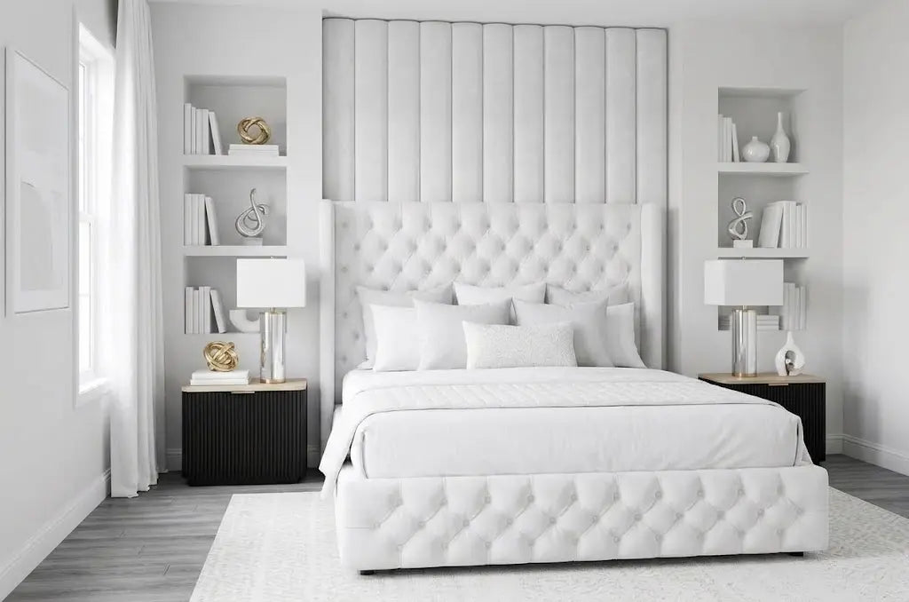 alexa qiub teddy Bed – Premium Teddy Fabric Bed Frame | Single, Double, Queen & King Size | Soft Padded Headboard & Luxury Modern Bedroom Furniture