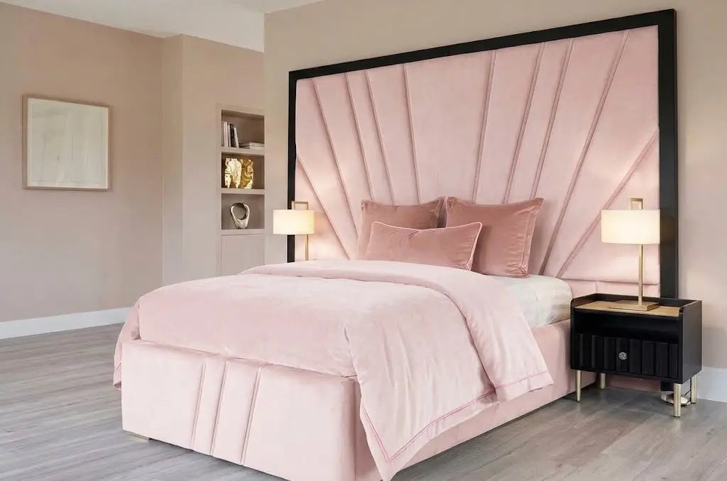 Boston XL Bed – Luxury Upholstered Bed Frame | Single, Double, Queen & King Size | Extra-Deep Padded Headboard & Premium Modern Bedroom Furniture