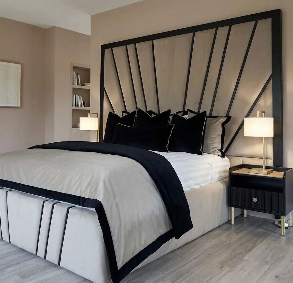 Boston XL Bed – Luxury Upholstered Bed Frame | Single, Double, Queen & King Size | Extra-Deep Padded Headboard & Premium Modern Bedroom Furniture