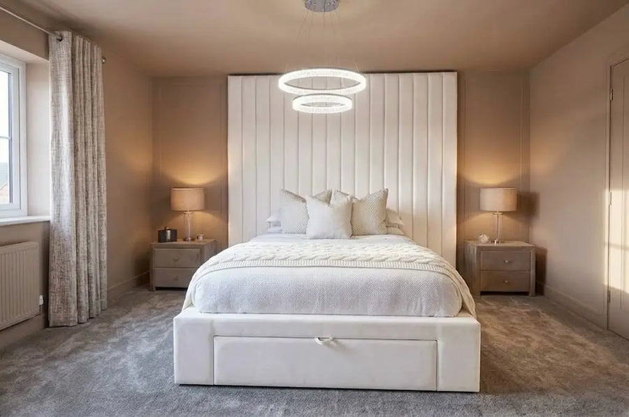 Napoli Bed Frame – Premium Upholstered Bed | Single, Double, Queen & King Size | Elegant Fabric Headboard & Contemporary Luxury Bedroom Furniture