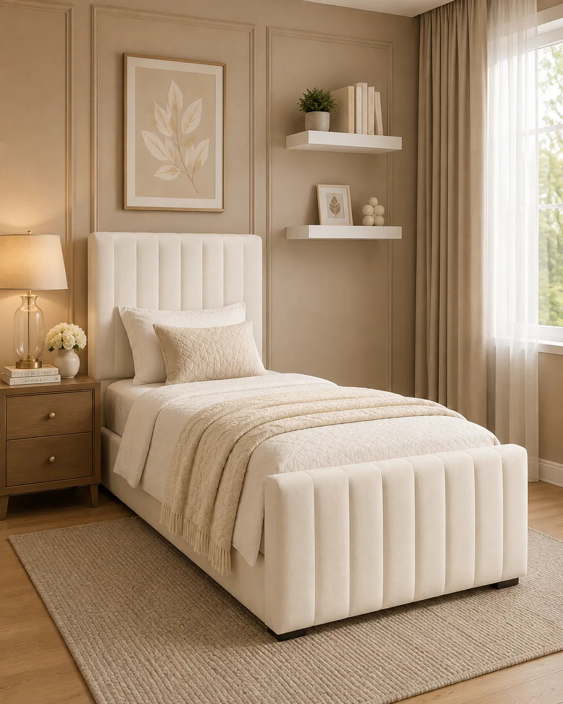 Valentino Bed – Premium Upholstered Bed Frame | Single, Double, Queen & King Size | Elegant Bedroom Furniture
